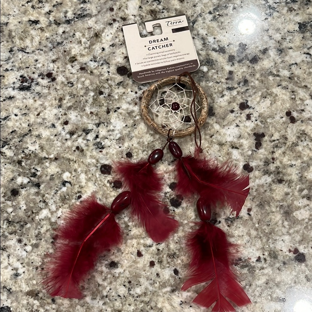 Burgundy Feather Dream Catcher
